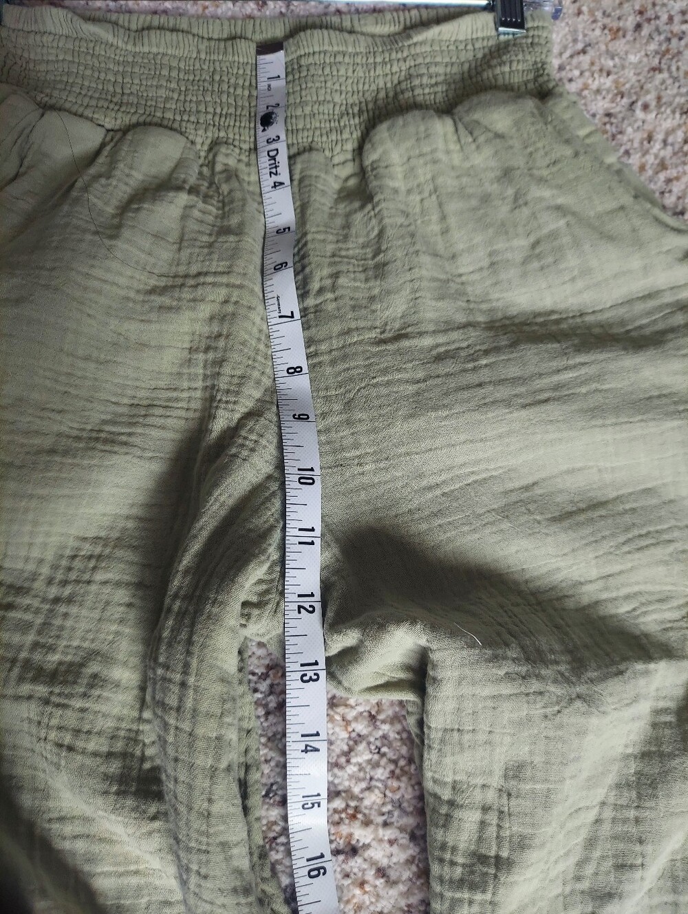 Billabong New Waves Smocked Waist Gauze Wide Leg Pants Women Medium In Avocado - Picture 9 of 12